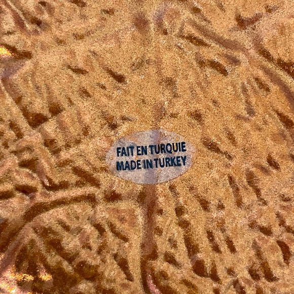 Glazed Metal Maple Leaf Shaped Dish - Picture 3 of 3